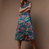 Dresses * | Top 10 Worui Gweniever Printed Dress Teal