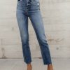 Jeans * | Coupon Plastic Jeans Flying Monkey Stretchy Straight Leg Denim Medium Wash