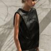 Tops * | Outlet Le Lis Tops Mattias Vegan Leather Top In Final Sale Black