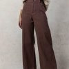 Jeans * | Brand New Miss Love Hana Wide Leg Pants In Brown