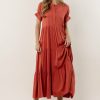 Dresses * | Best Pirce Fore Collection Dresses Amanda Tiered Dress In Terracotta