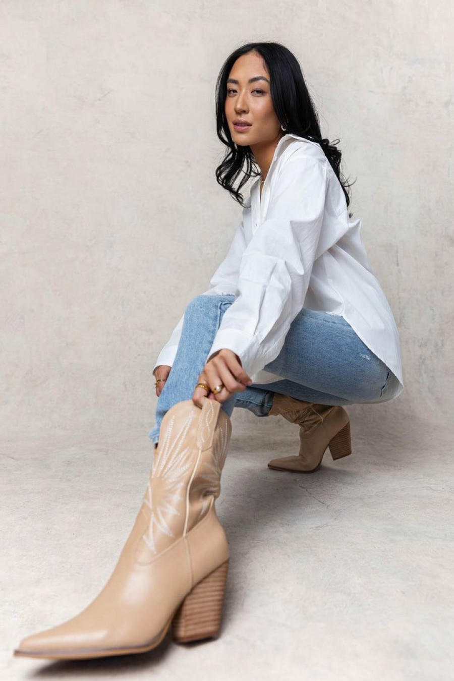 Shoes * | Flash Sale Free Soul/Miracle Mile Emersyn Boots In Shoes Beige