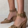 Shoes * | Best Deal Free Soul/Miracle Mile Rachel Buckle Heels In New Arrivals Khaki