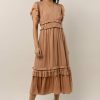 Dresses * | Wholesale Worui Willa Ruffle Dress In Peach