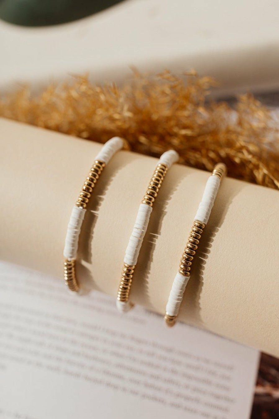 Jewelry * | Buy Joyful Jewelry Amaia Mini Disc Bracelet Set In White