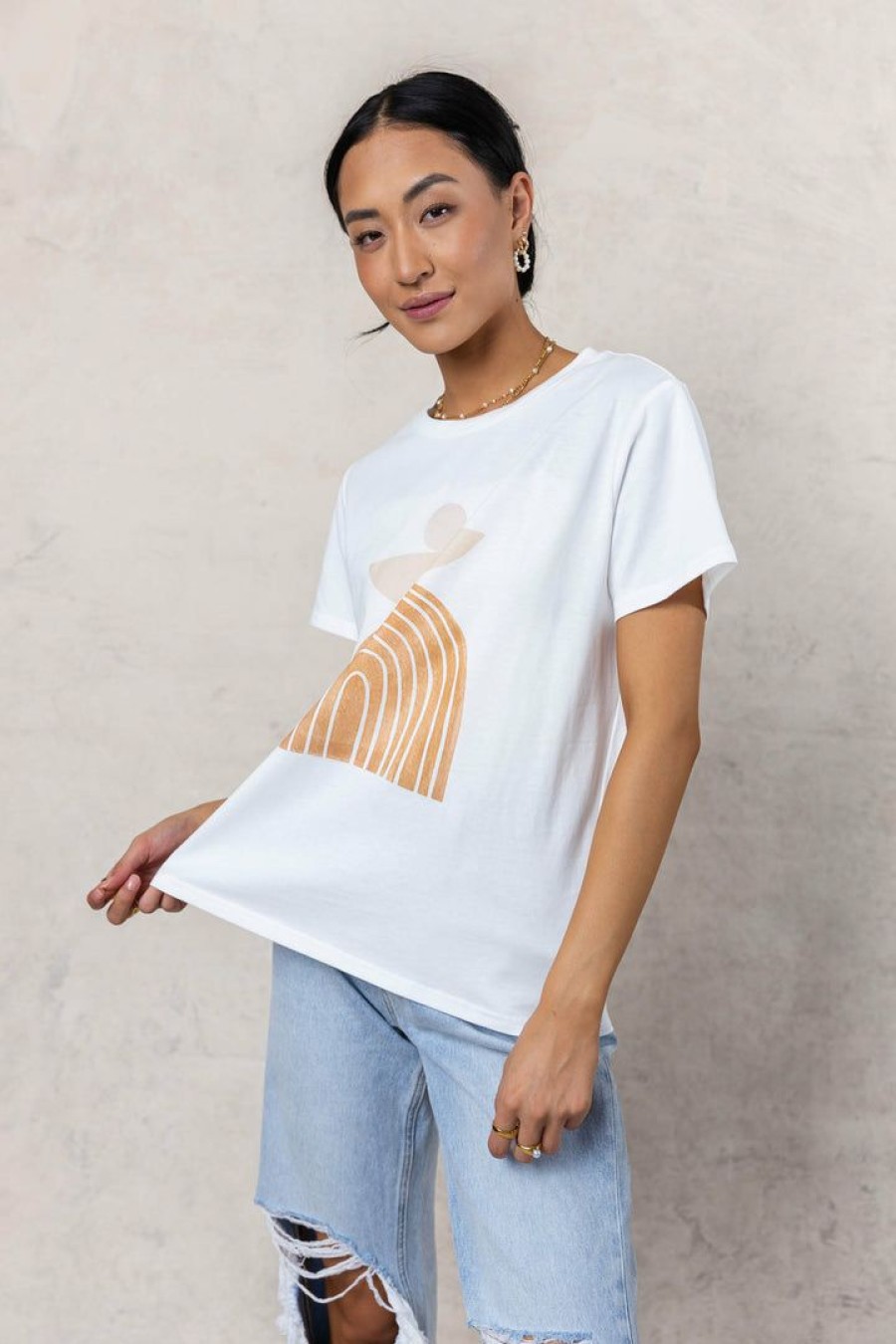 Tops * | Best Sale Worui Geometry Graphic Tee Final Sale Ivory