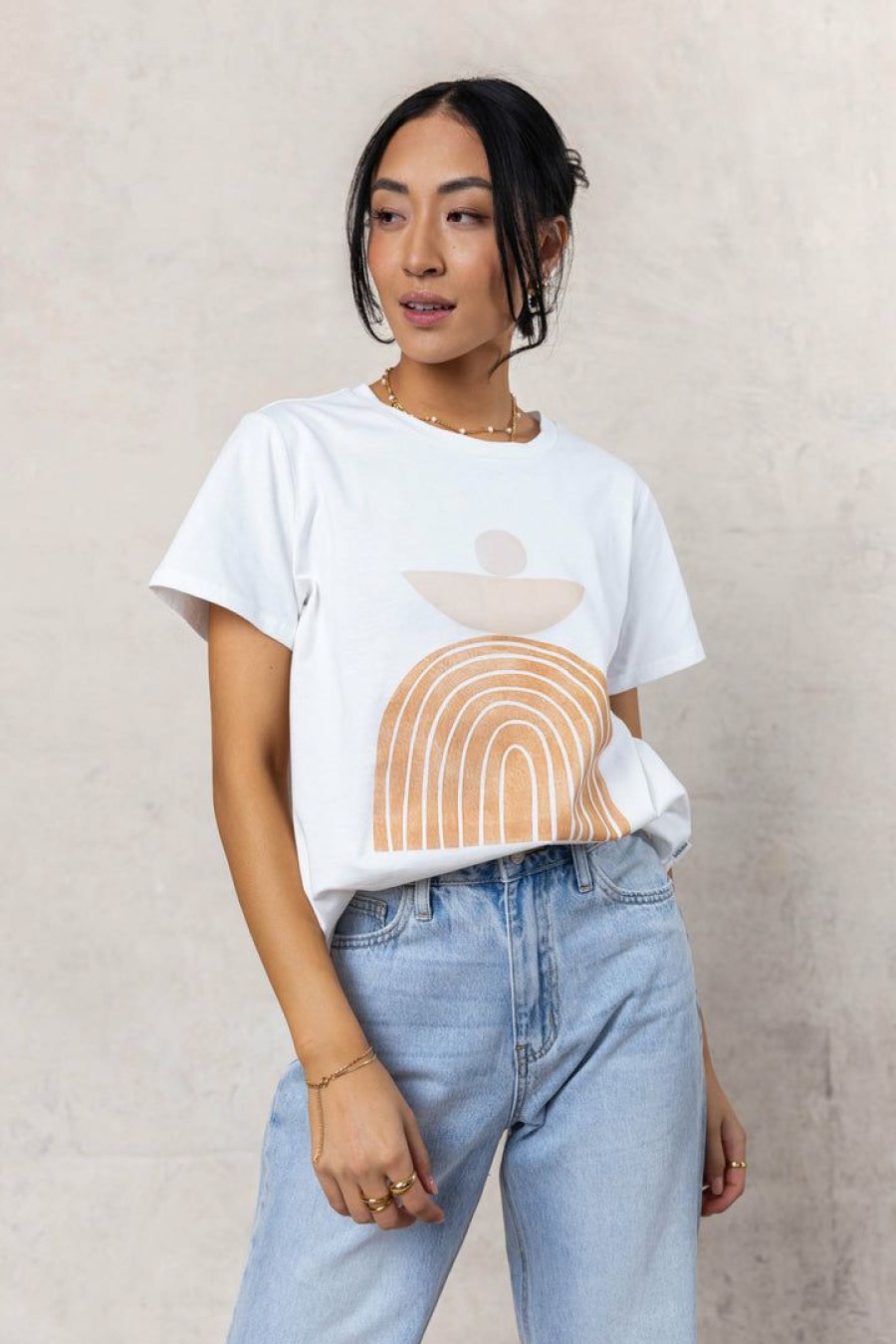 Tops * | Best Sale Worui Geometry Graphic Tee Final Sale Ivory