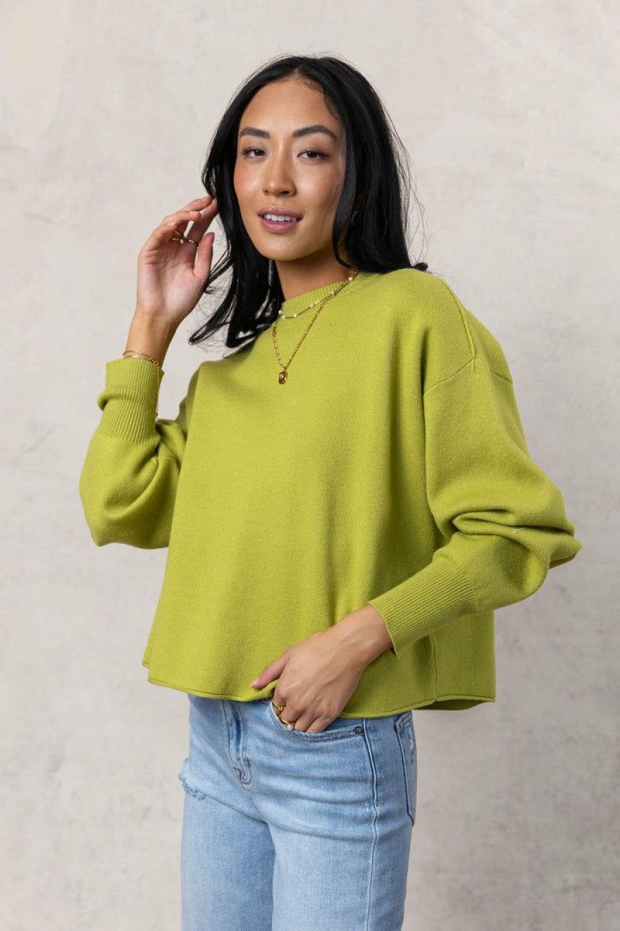 Tops * | Wholesale Lumiere Pamela Sweater In Lime