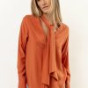 Tops * | Wholesale Aaron & Amber Kayla Tie Front Top In Orange