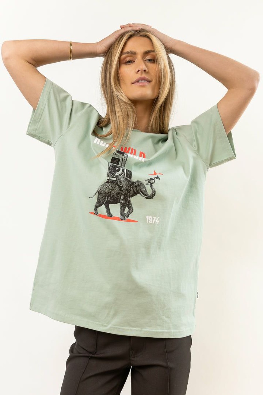 Tops * | Wholesale Worui Tops Wild Rock Tour Graphic Tee Final Sale Mint