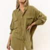 Tops * | Brand New Lime N Chili Marc Button Down In New Arrivals Olive