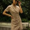 Dresses * | Buy Final Touch Collection Beck Mini Dress In Final Sale Dresses Taupe