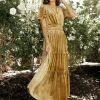 Dresses * | Buy See And Be Seen Dresses Marlowe Velvet Dress In Gold