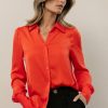 Tops * | Best Sale Ovi Tops Tiffany Button Down In Final Sale Orange