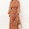 Dresses * | Buy Flying Tomato Xana Paisley Dress New Arrivals Rust