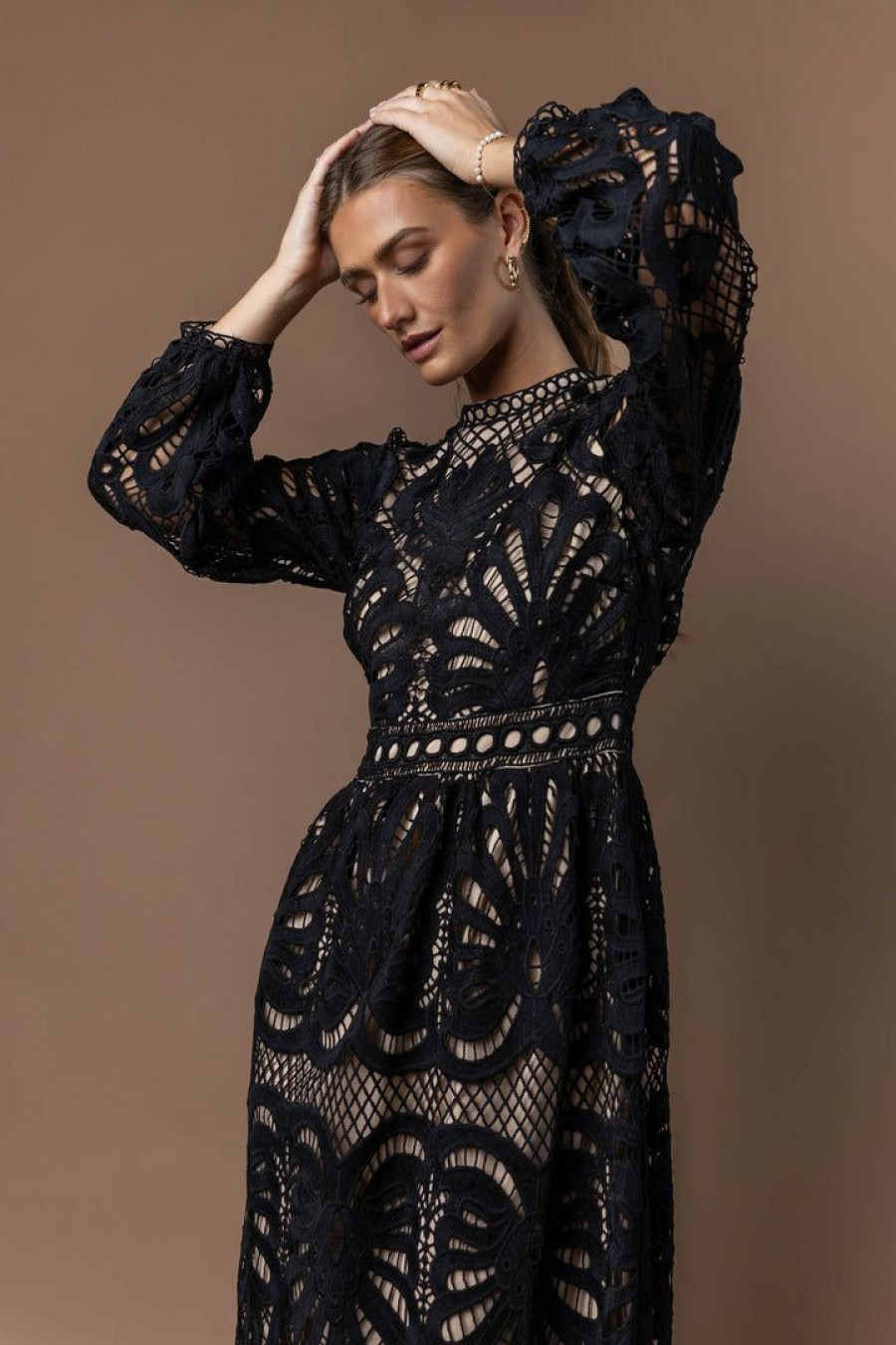 Dresses * | Outlet Wellmade Inc Geraldene Lace Dress In Black