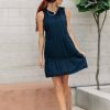 Dresses * | Deals Vero Moda Gabrielle Navy Dress Final Sale Dresses