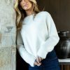 Tops * | Cheap Sina Tops Mia Cozy Sweater In Ivory