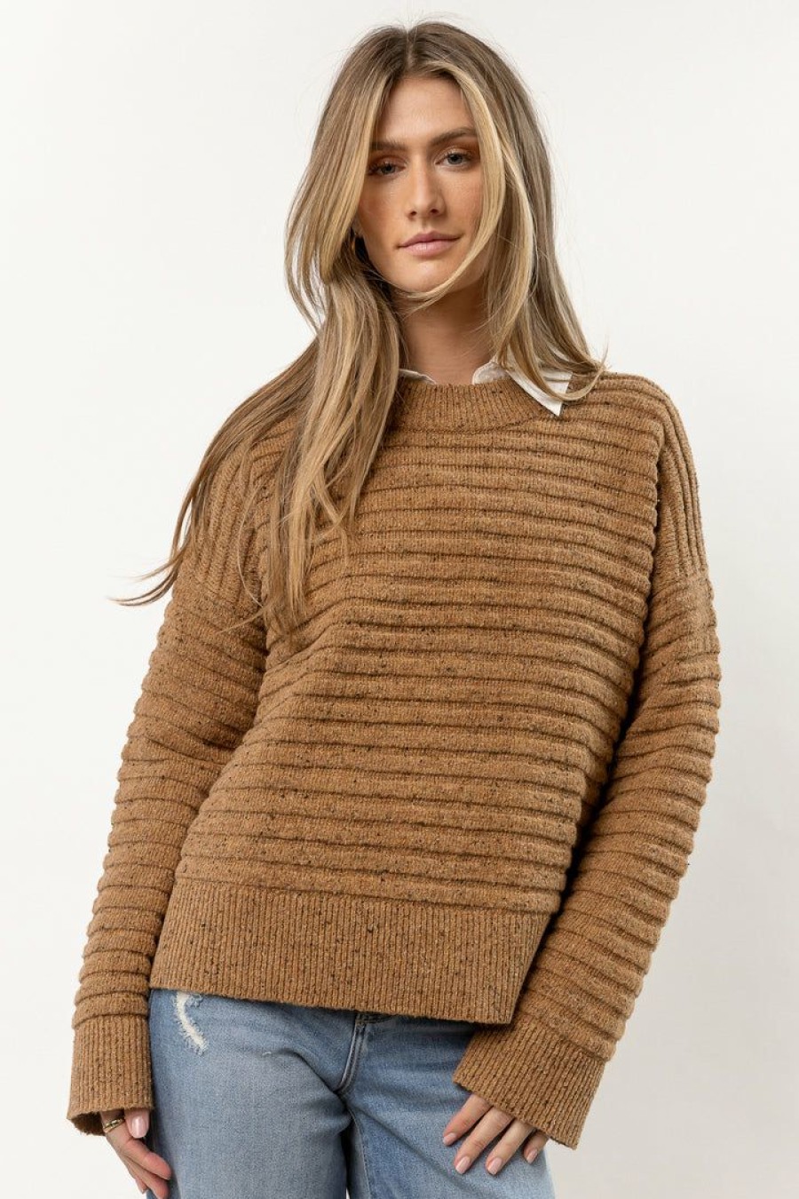 Tops * | New Worui Tops Jacie Sweater In Brown