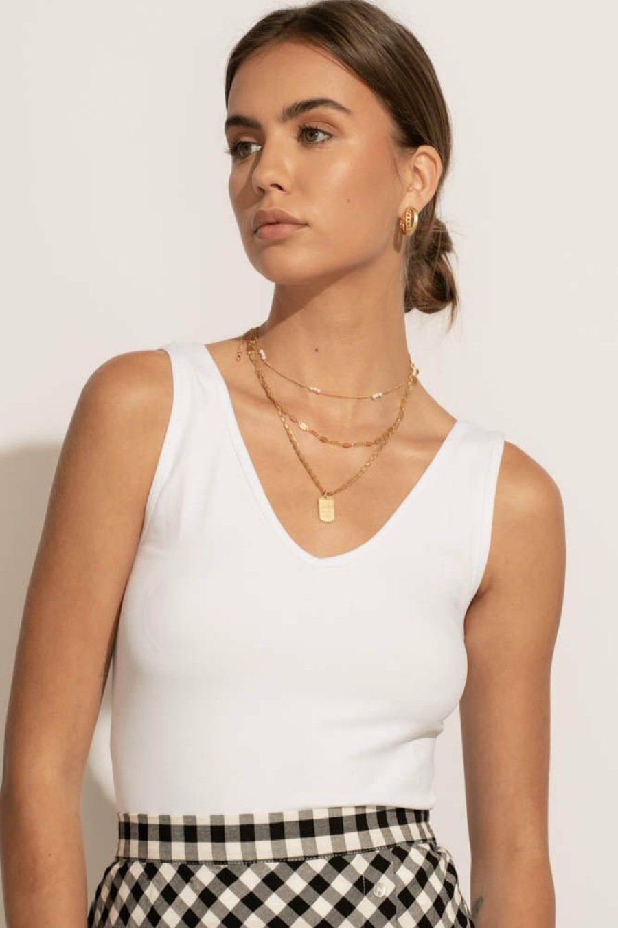 Tops * | Coupon Yelete Tops Stevie Cropped Tank In White