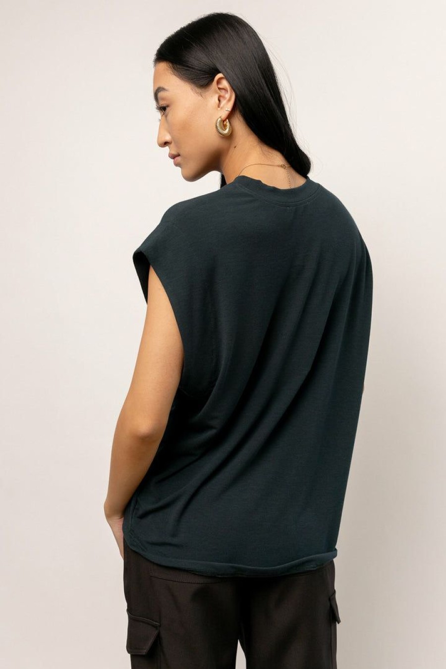 Tops * | Brand New Sina New Arrivals Greta Muscle Tee In Dark Teal