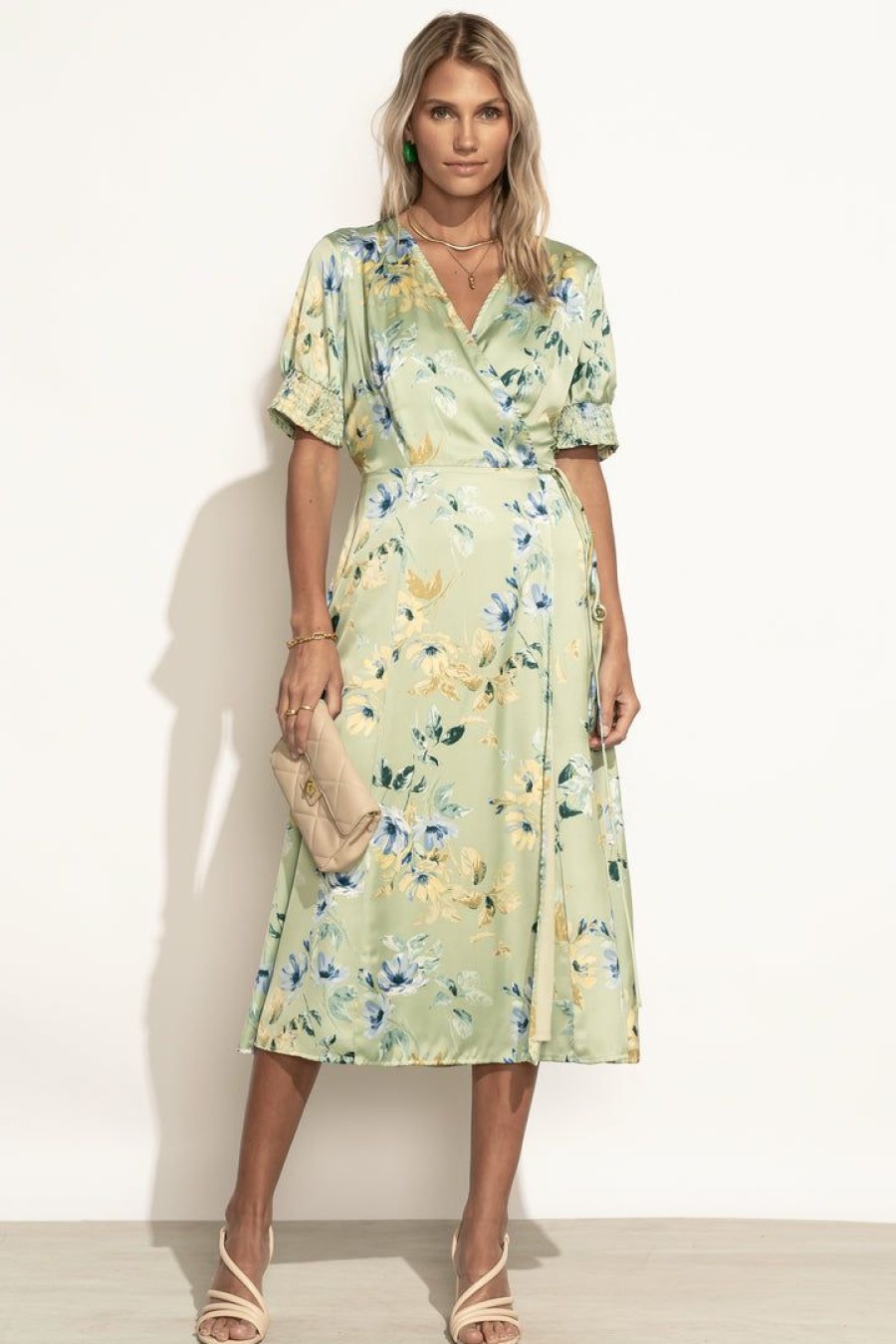 Dresses * | Budget Rokoko Sophia Floral Dress In Final Sale Dresses Sage