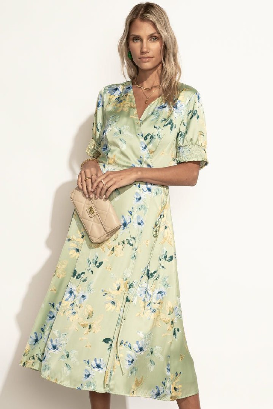 Dresses * | Budget Rokoko Sophia Floral Dress In Final Sale Dresses Sage