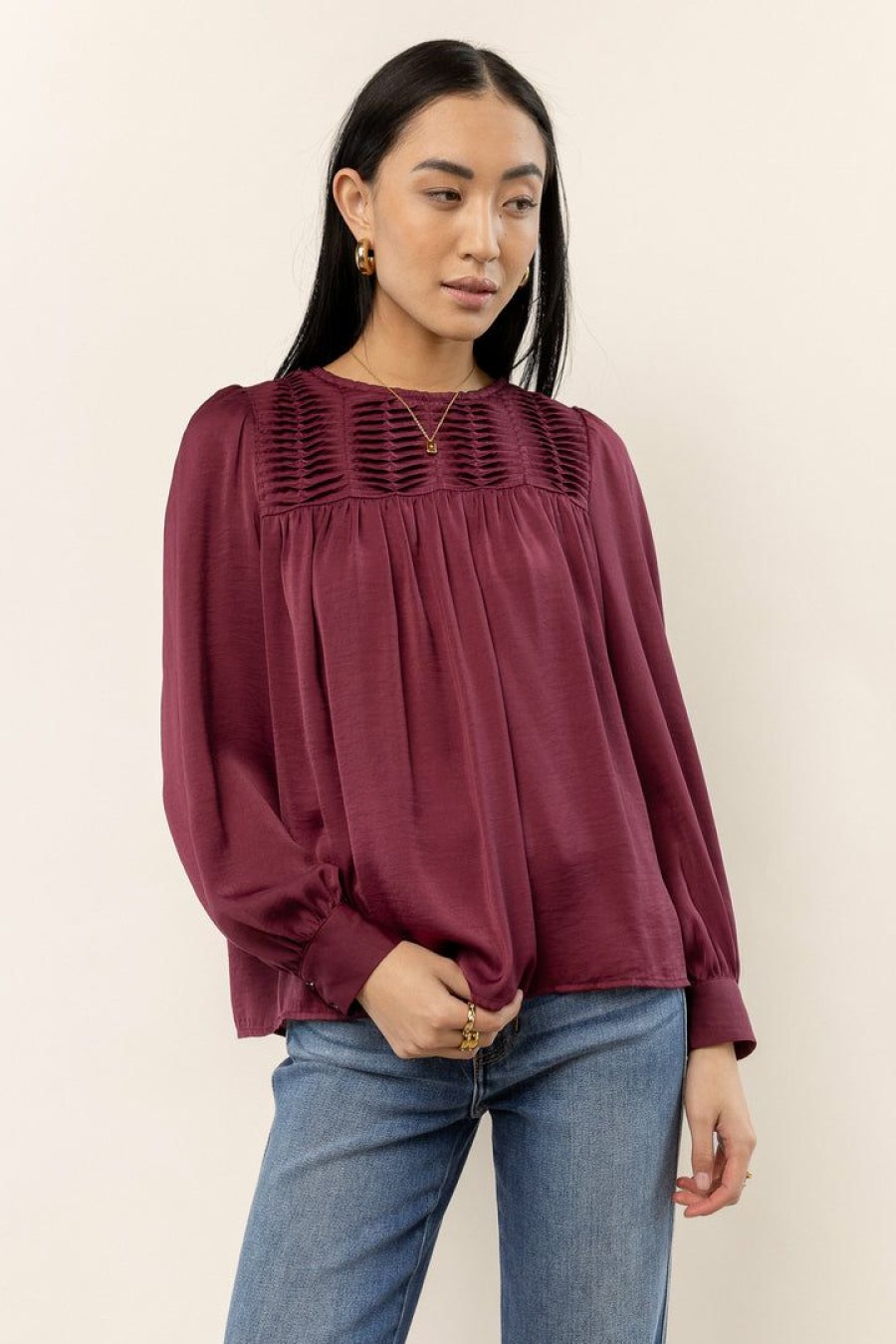 Tops * | Hot Sale Calista Noa Blouse In Burgundy