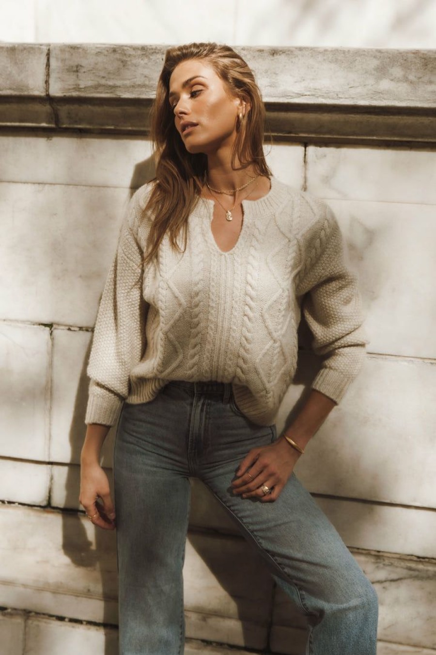 Tops * | Deals Vero Moda Reese Sweater In Ivory