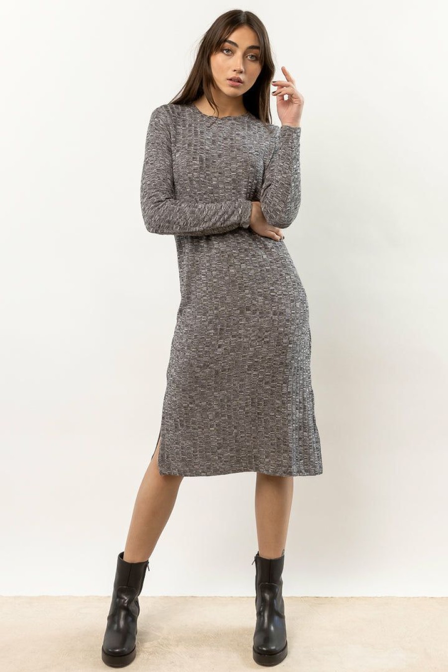 Dresses * | New Vero Moda Reef Midi Dress In Charcoal