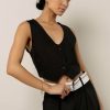 Tops * | Hot Sale Sans Souci Londyn Button Up Vest Tops Black