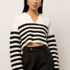 Tops * | Promo Crescent Rylee Cropped Sweater In Tops Ivory