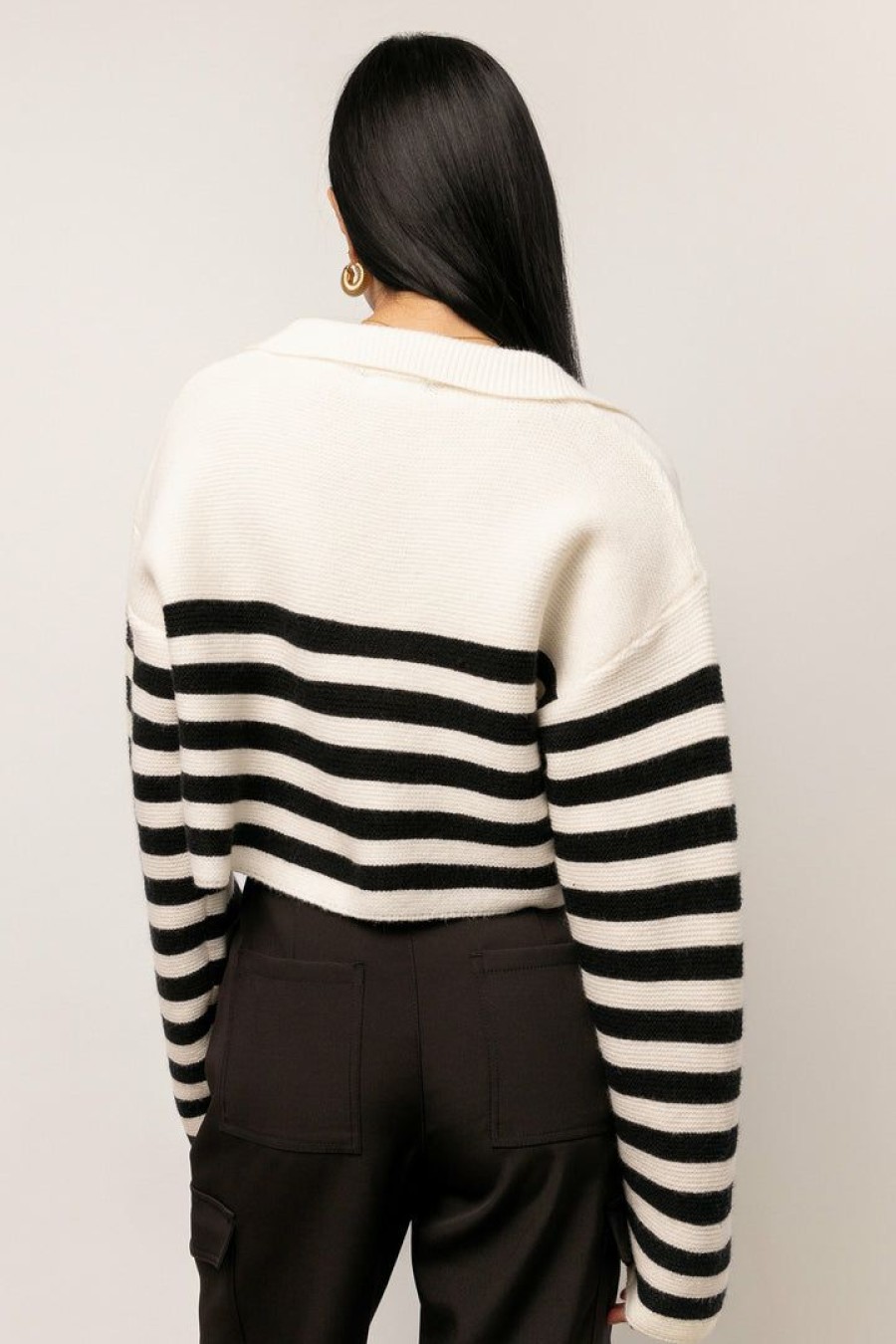 Tops * | Promo Crescent Rylee Cropped Sweater In Tops Ivory