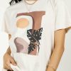 Tops * | Cheap Worui Summer Graphic Tee Final Sale Tops Cream