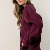 Tops * | Wholesale Fun 2 Fun Macey Button Up In Tops Plum