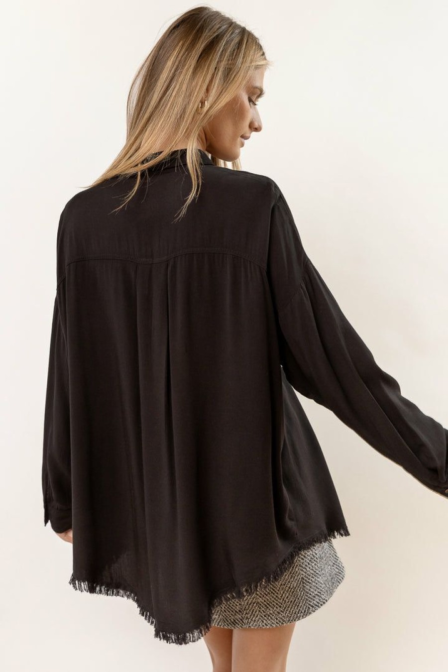 Tops * | Top 10 Lime N Chili Tops Marc Button Down In Black