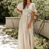 Dresses * | Best Sale Ricarica Everleigh Maxi Dress In Champagne