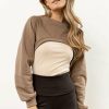 Tops * | Flash Sale Vero Moda Alia Ultra-Cropped Sweater In Taupe