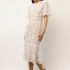 Dresses * | Wholesale Calista Dresses Elvira Lace Midi Dress Off White