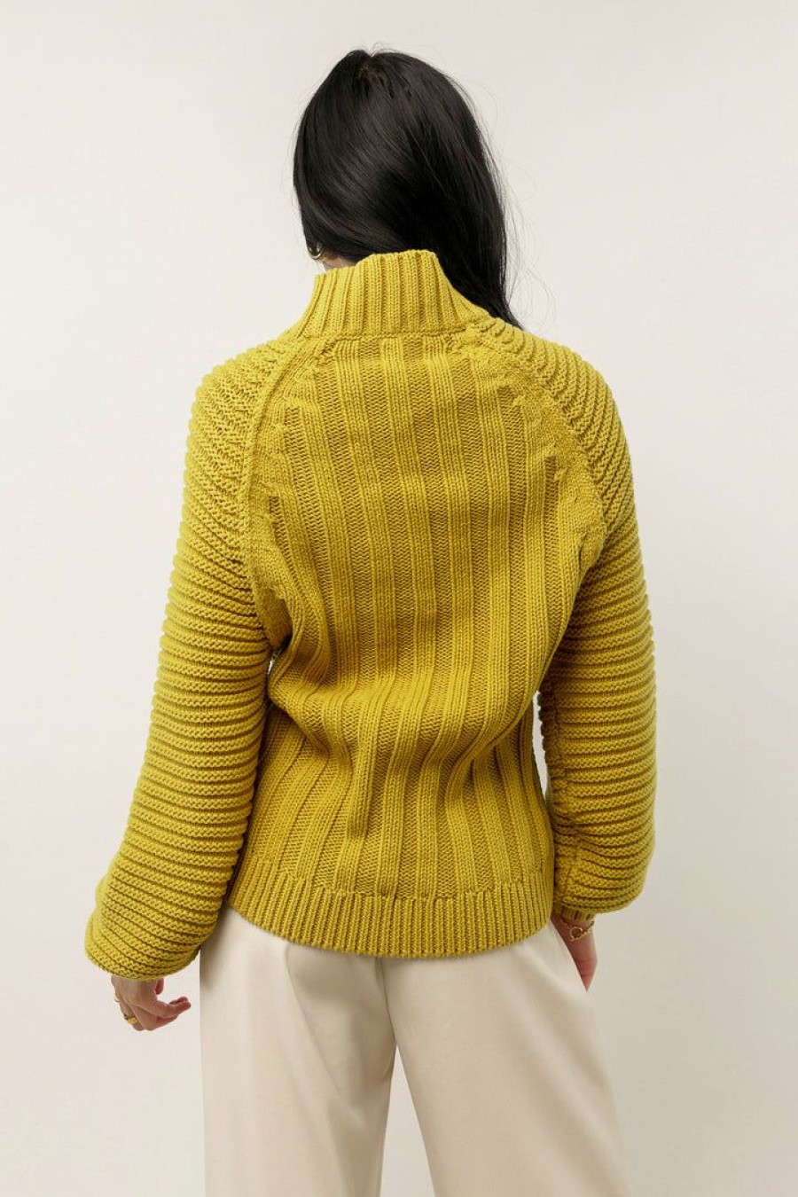 Tops * | Wholesale Sina Olympe Cable-Knit Sweater In Pistachio