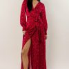 Dresses * | Cheapest Aakaa Ashlynn Floral Maxi Dress Dresses Red