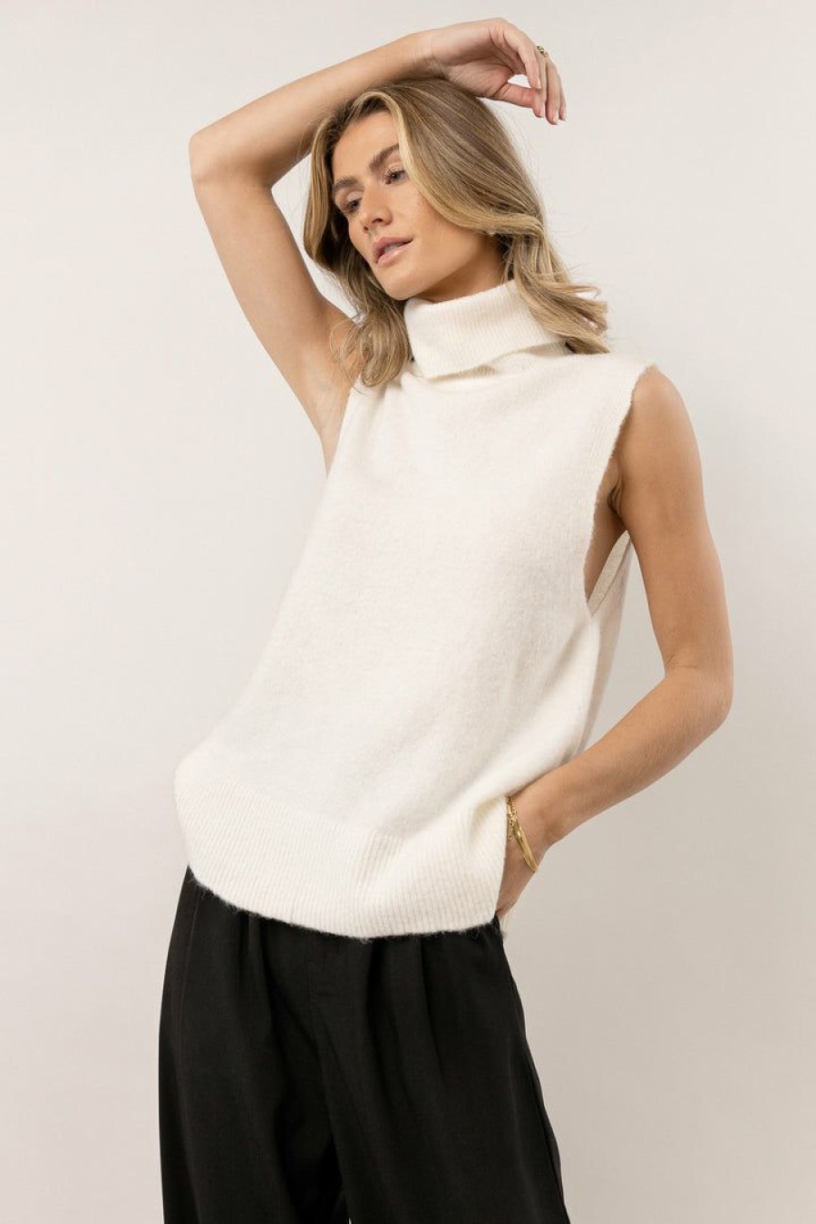 Tops * | Best Deal Vero Moda Lia Sweater Vest In Final Sale Ivory