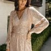 Dresses * | Discount See And Be Seen Caitlyn Sequin Dress In Dresses Rose Gold