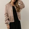 Tops * | Coupon Sans Souci Anton Bomber Jacket Taupe