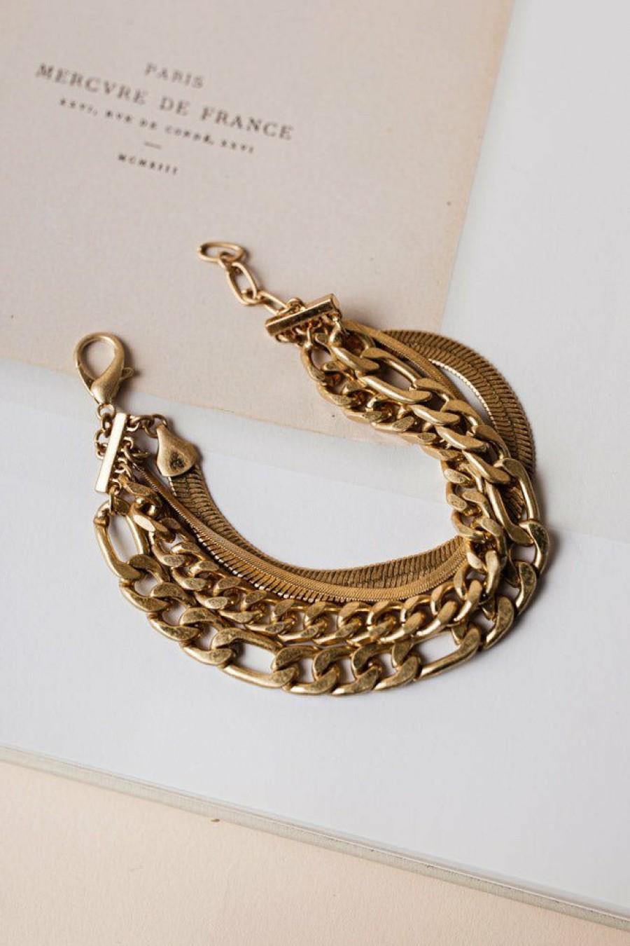 Jewelry * | Flash Sale Siete Collection Ellie Chain Bracelet Gold