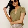 Tops * | Best Reviews Of Worui Marissa Tee In Tops Olive