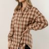 Tops * | Top 10 Qizhen Alex Flannel Shirt Jacket Rust