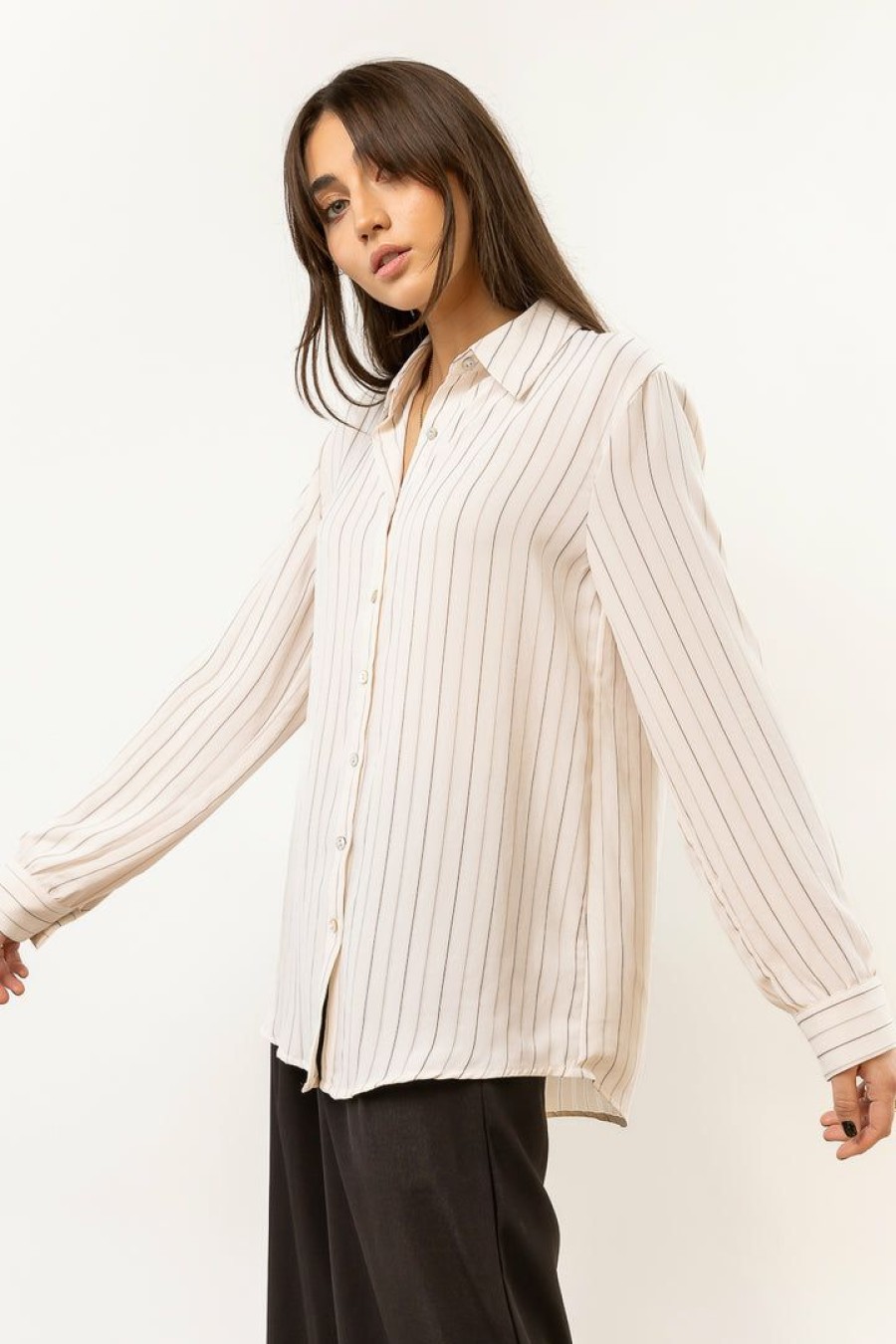 Tops * | Promo Fun 2 Fun New Arrivals Loren Button Up In Ivory