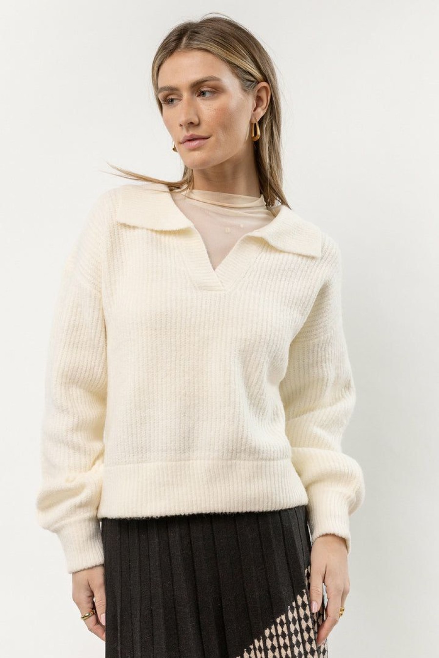 Tops * | Top 10 Jacquie The Label Corinne Knitted Sweater Off White