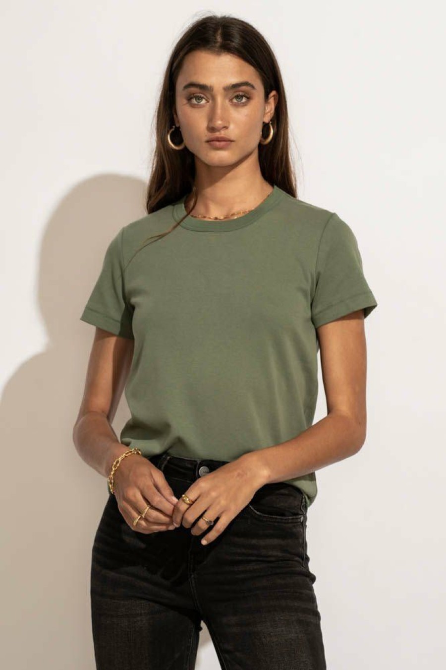 Tops * | Best Pirce Worui Tops Mckenna Tee Shirt In Green